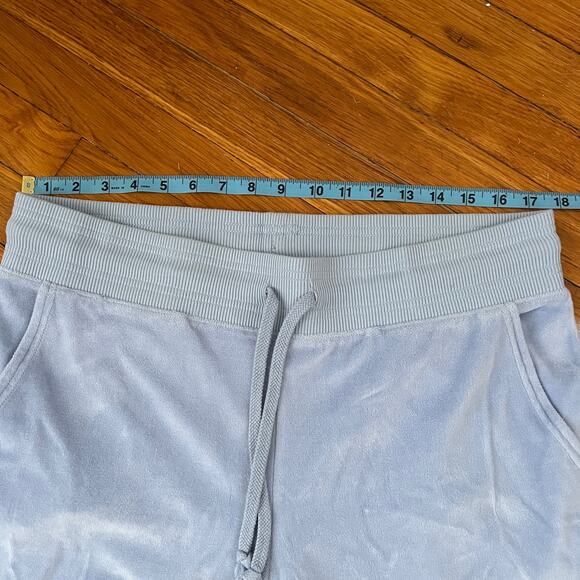 Aerie Women's Light Blue Velour High Waist Drawstring Flare Sweatpants Y2K - Picture 4 of 7